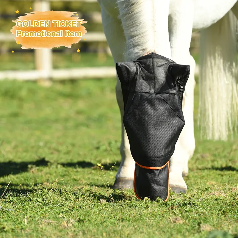 Equilibrium Field Relief Max Fly Mask - Black/Orange-2